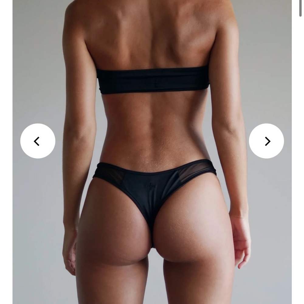 COULBOURNE Brooklyn Bikini Bottom Black with Mesh Detail